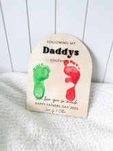 Load image into Gallery viewer, Fathers Day Footstep/Hand Plaque
