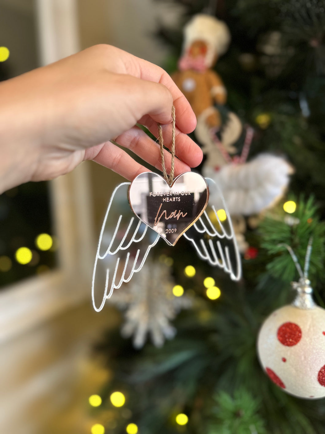 Angel Wing with Heart Ornament