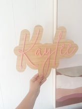 Load image into Gallery viewer, Bamboo Backed Name Plaque
