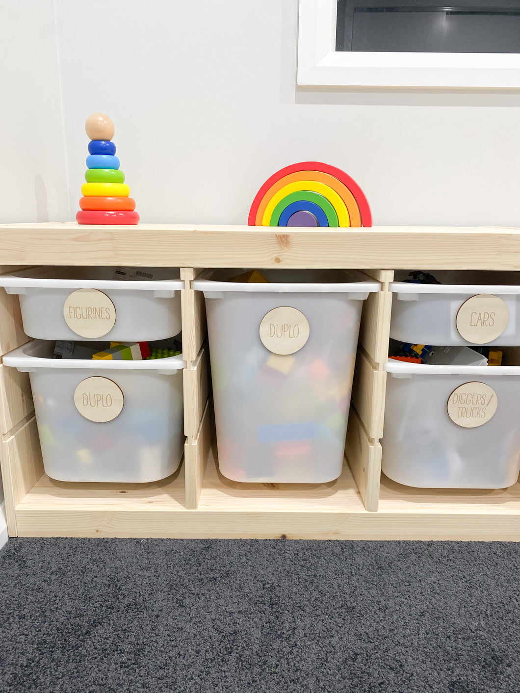 Wooden Storage Labels : 6 pack