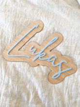 Load image into Gallery viewer, Bamboo Backed Name Plaque
