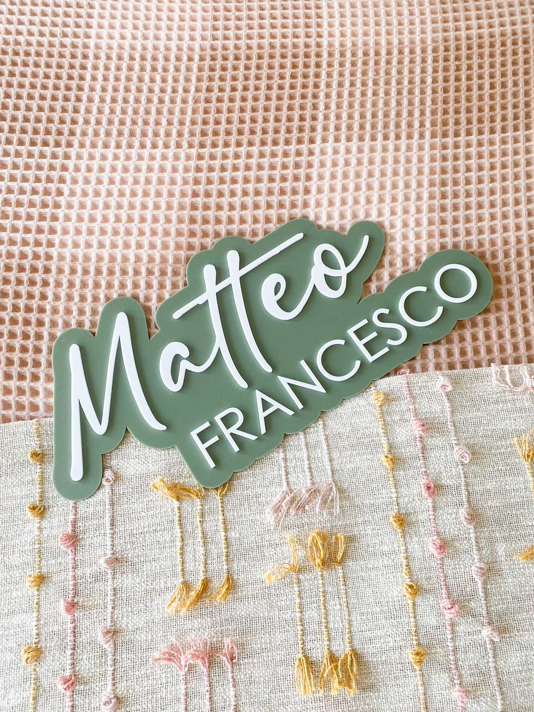 Double Layer Acrylic Name Plaque with Second Name