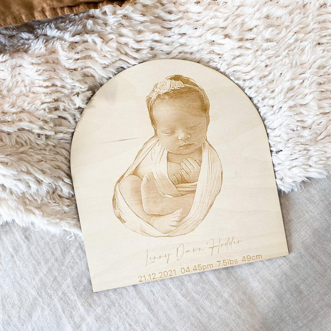 Birth Photo Engraving