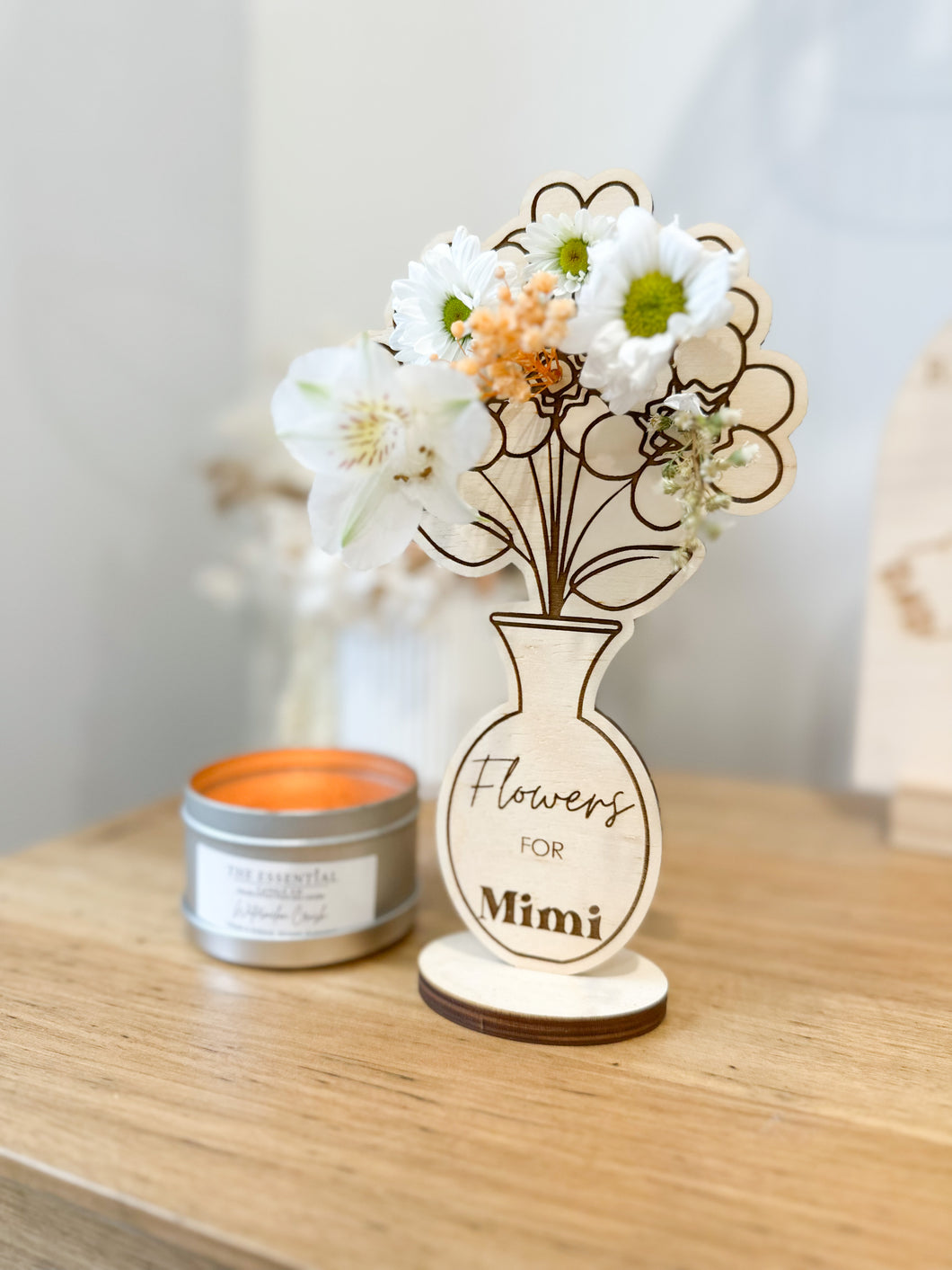 Engraved Flower Vase